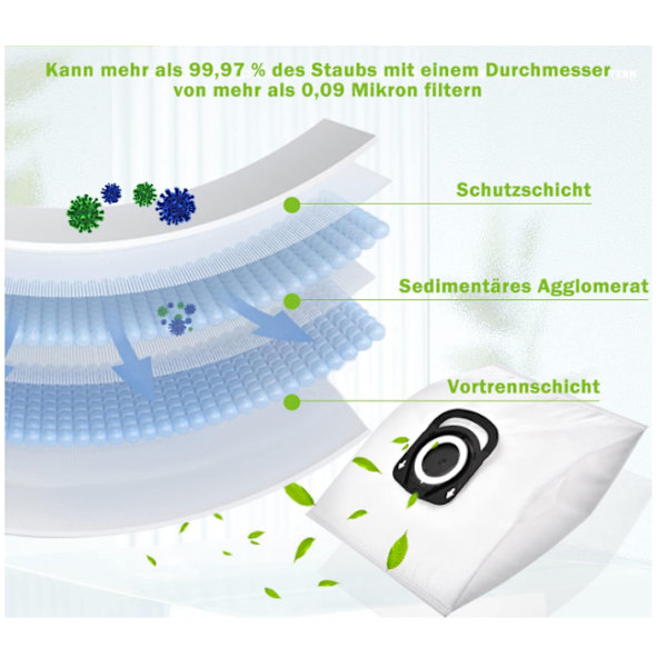 Støvsugerposer Pakke med 10 - For Rowenta Hygiene + ZR200520, For Rowen