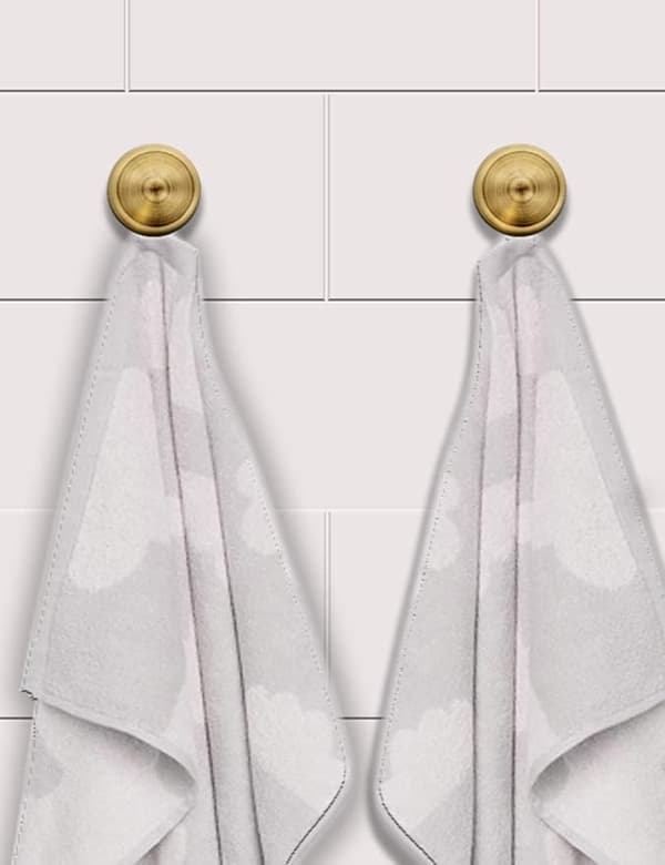 Sæt med 2 Solide Messingvægkroge - Klassisk Design - Bronze