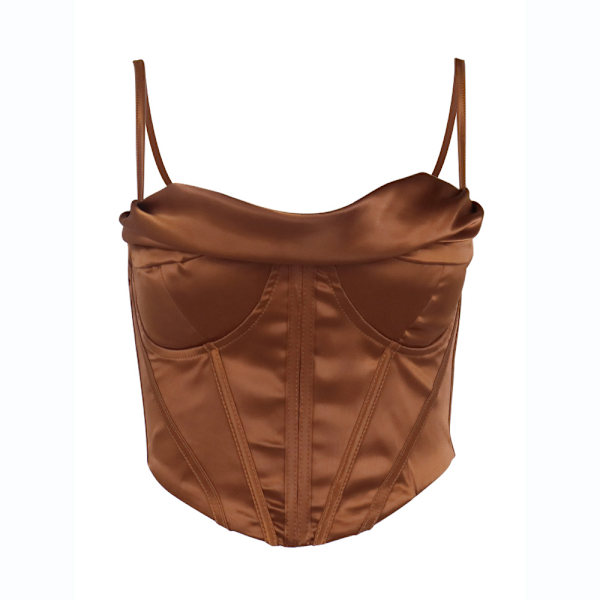 Kvinders Silke Tank Top Damer Satin Fiskeben Camisole Silke Løs