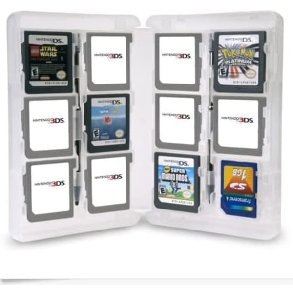 28 i 1 PP plastlagringsboks for 3DS DSL DSI LL videospill Bla
