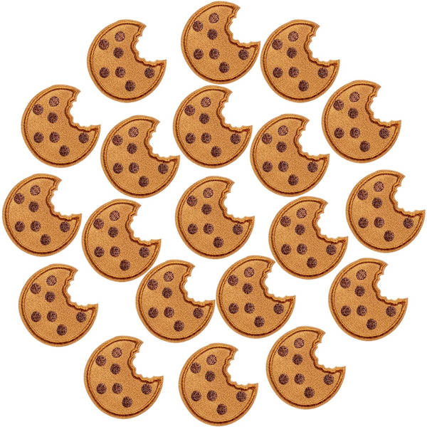 20 stk. Cookie broderet patch til tøj, søde Cookie strygemærker