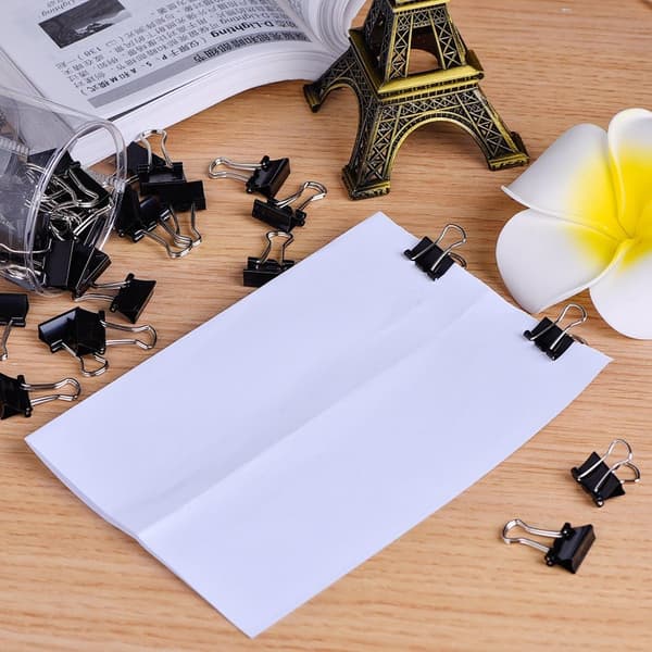 Mini Binder Paper Tegne Klips Metallklips, 60 Stykker (15mm)