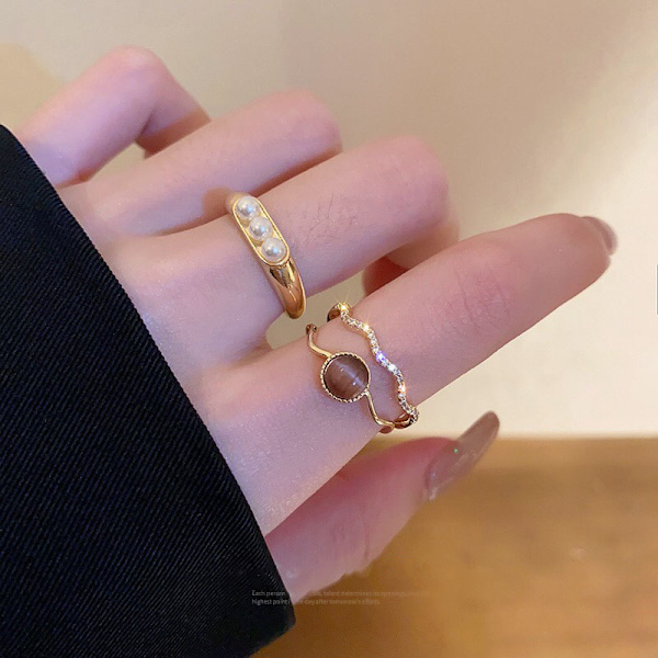 2 stk. Justerbar Åben Hjerte Ring Konstellation Måned Bånd