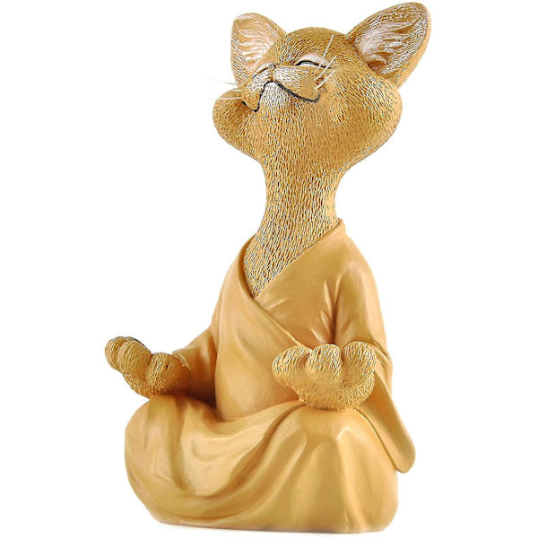 Fantasifuld Buddha-kat Figur, Meditationssamlerobjekt, Elskergave