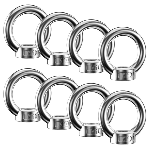 8 stk ringmutter, 304 rustfritt stål ringmutter, M10 øyenmutter, øyenmutter, L