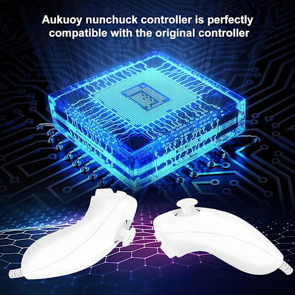 Nunchuk Controller, 2-pak Nunchuk Controllere til Wii Remote Gam