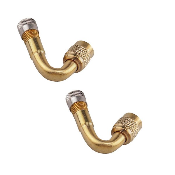 2 st 45 graders ventilförlängningsadapter guld