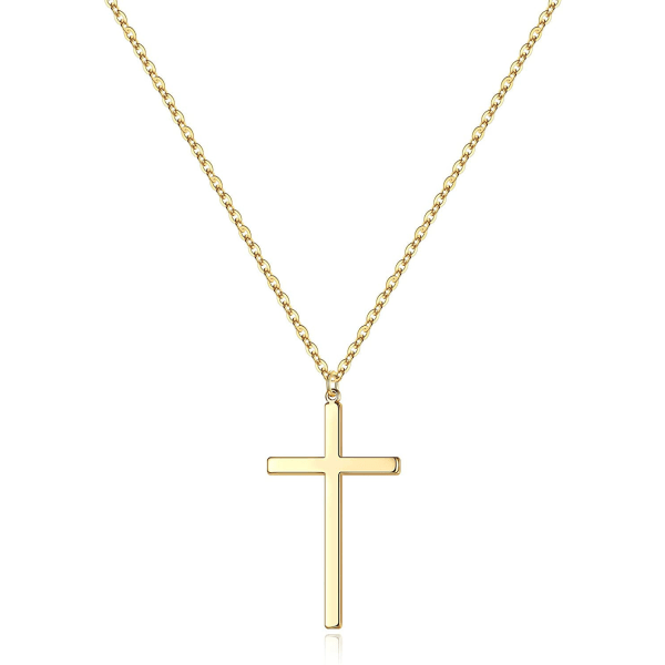Cross Halsband för kvinnor, Sterling Silver Cross Halsband Guld Kr