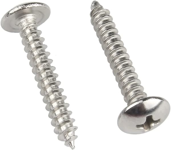 M5 x 16mm 100 stk. Rundhoved Træskruer 304 Rustfrit Stål Kryds