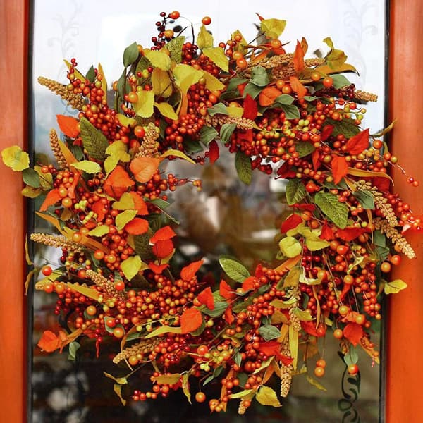 Appalachia Berry Silk Fall Door Wreath 45cm, Handgjord, Designad