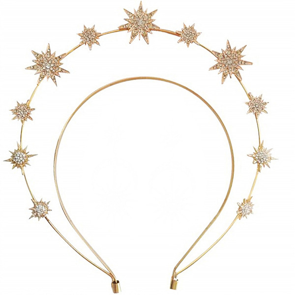 3 stk. Stjerne Måne Krone Gudinne Krone Hodebånd Rhinestone Tiara Cro