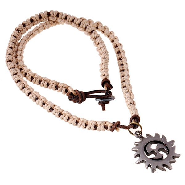 Enkel vävd retro läderhalsband personlighet trend smycken män