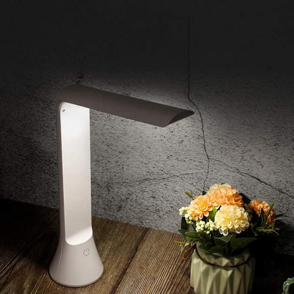 LED-øyevern skrivebordslampe med USB-trykkstyring, kontor, studie, sammenleggbar