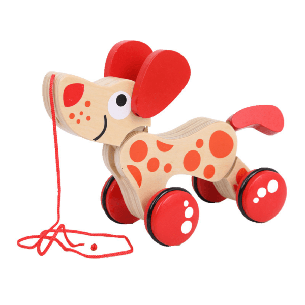 Trädragleksak från Hape | Prisbelönt Push Pull Toy Puppy For T