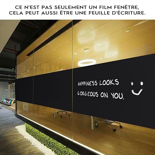 Film til vinduer, der forhindrer indkig, sort, 30x200 cm, F