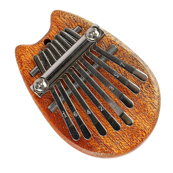 Mini Kalimba Tommelfinger Piano 8 Tangenter Massivt Tre Nybegynnergave Bærbar med Snøre for Barn