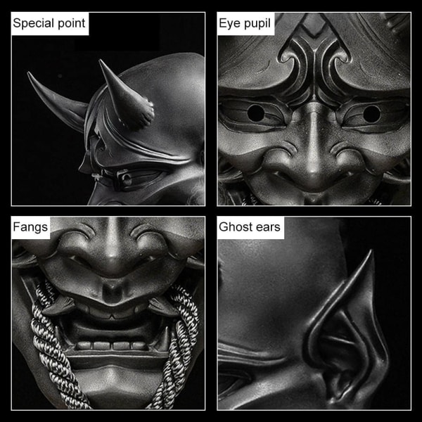 Japansk Samurai Mask Oni Demon Mask, Cosplay Mask Halloween Horr