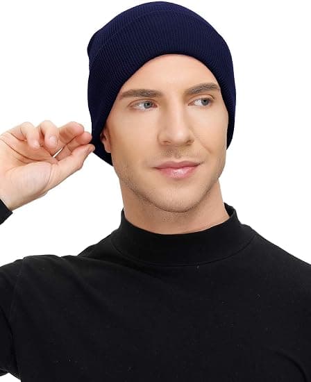 Dam Beanie med Satängfoder Herr Beanie Stickad Sidenfodrad Vinterpresent Hattar Manschetter Skidmössa Hattar Keps