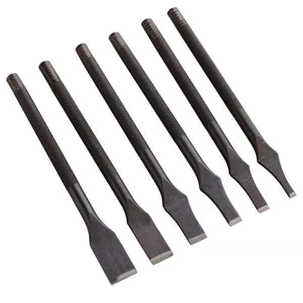6 st Leather Metal Punch Set Läder Rakt Spår Punch DIY Hantverk Verktyg med Rakt Hål Punch Set med 3mm/5mm/6mm/8mm/10mm/12mm Läder Verktyg