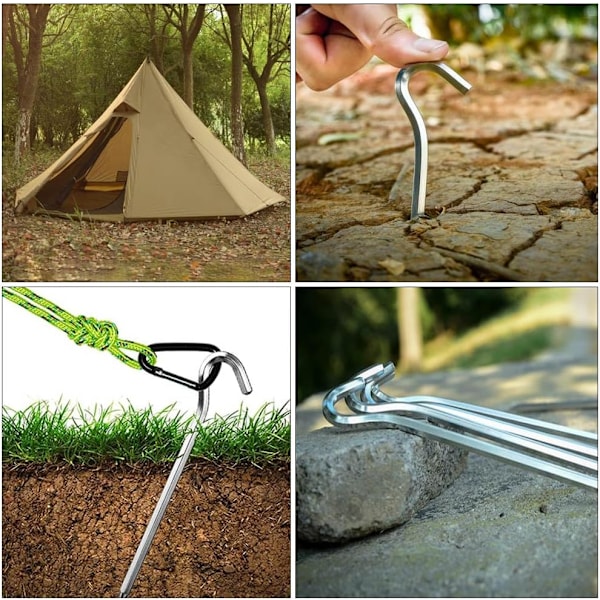 20 stk. Teltplugger Jordspyd Campingplugger Sandspiker 18cm Aluminium Hageplugg Utendørs Camping Teltplugger