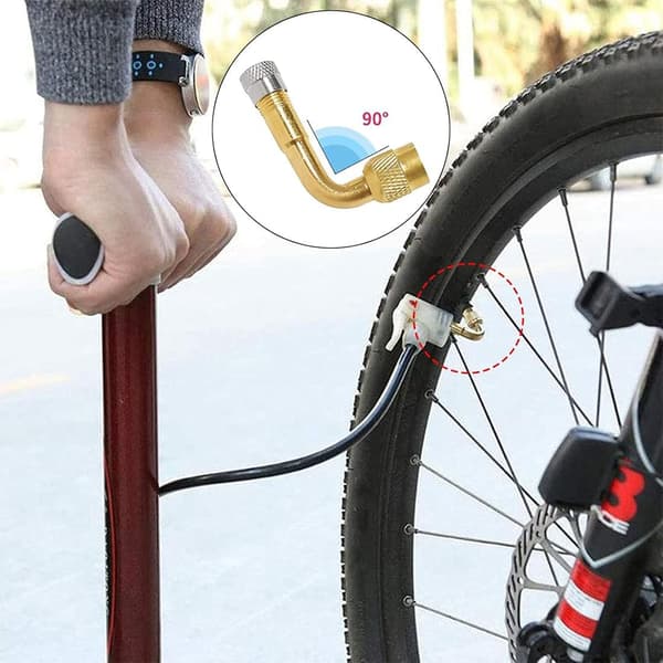 90 Grader Koppar Däckventilförlängningar, Cykelpumpmunstycke med Backventil Scooter, Ventiladapter för Bil, Motorcykel, Cykel, Sco