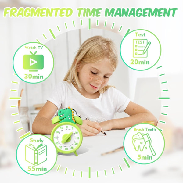 55-minutters nedtællingstimer, visuel timer til klasseværelset til børn og voksne, Dur