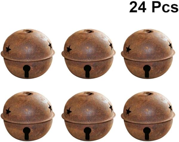 Sæt med 24 klokker til juledekoration - 30 mm - Rust - DIY - Jul