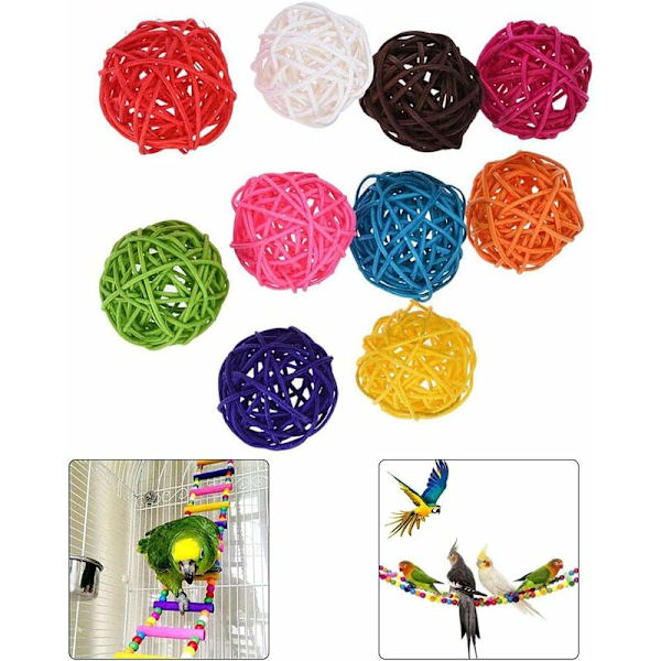 Tuggleksaker Tuggleksak Tuggleksaker Sepak Tuggleksaker för papegojor Undulater Papegojor Undulater DIY-tillbehör 10 st Ole Bird Toys (slumpmässig färg)