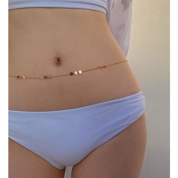 Sequin Bikini Body Chain Beach Gold Waist Chain Body Korut