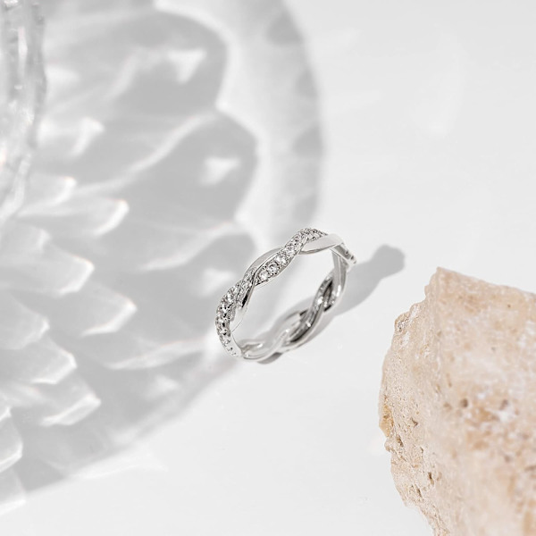 2 sarjaa 14K kullattua X-rengasta simuloitu timantti CZ Criss Cross -rengas naisille, koko 5