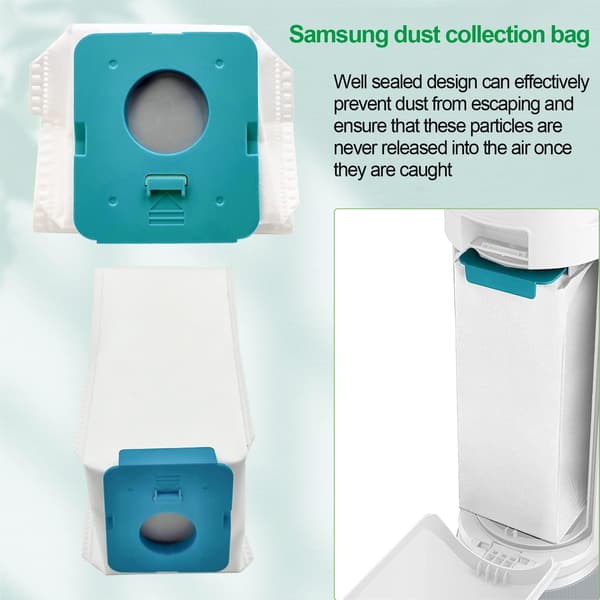 12 st dammsugarpåsar för Samsung Bespoke Jet VCA-ADB95, dammsugarpåsar, dammsugartillbehör