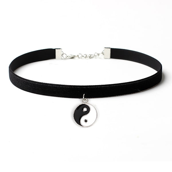 Svart choker set sammet choker halsband spets tatuering choker tofs