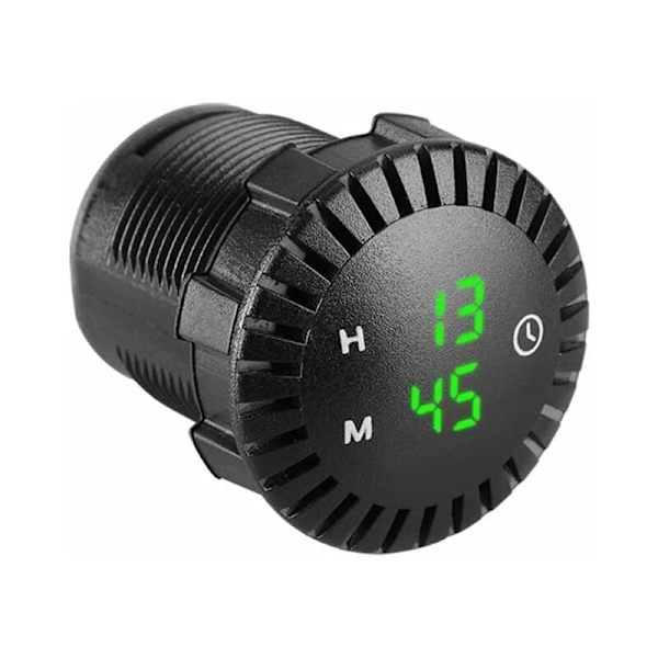 Billad LED-klokke Touch-klokke 12V/24V Vanntett Billad Digital klokke Mini Led Digital klokke Mini Motorsykkel klokke 2,01 tommer diameter for biler, skip, SUV Blå