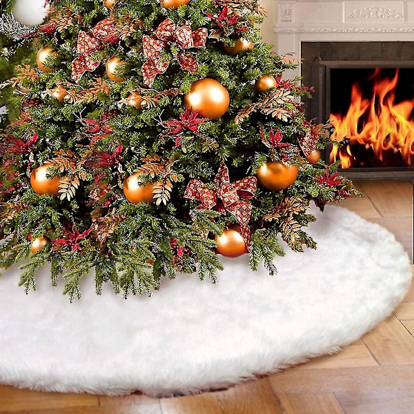 Christmas Tree Skirt White Faux Fur Christmas Tree Skirt Luxury Decor