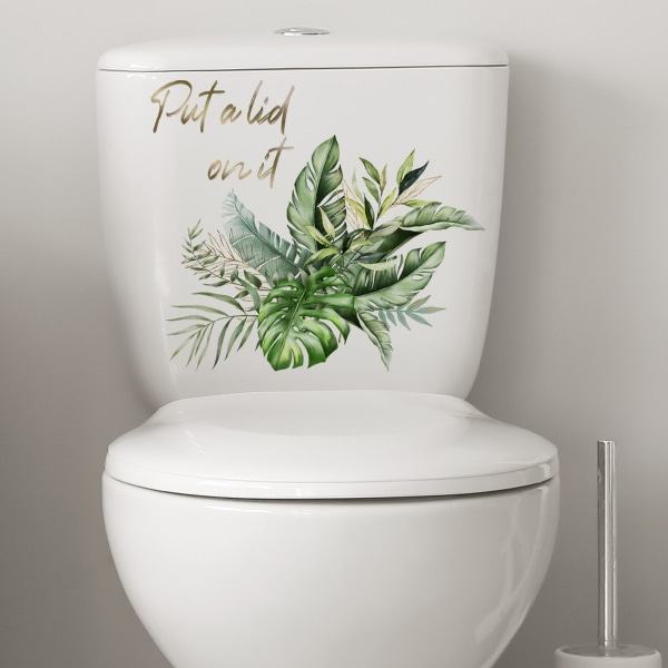 Kreative grønne planter klistermærke til toilettet, vægklistermærke klistermærke