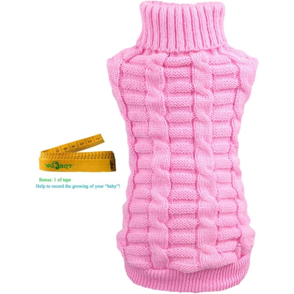 Strikkede fletninger fletning turtleneck sweater strikvarer overtøj til hunde