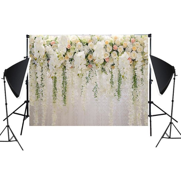 Bröllopsbakgrund Gardiner Navarre Blommor Foto Dekorationer Bakgrund