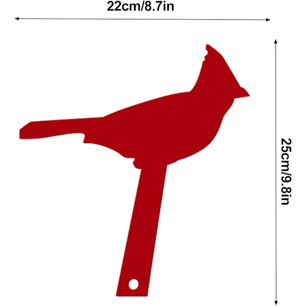 Rød postkasseflag udskiftning, akryl rød kardinalfugl postkasseflag, nem