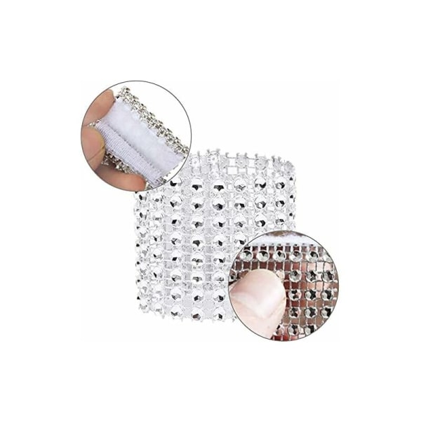 50 pcs Napkin Rings, Reusable Table Napkin Holder Diamond Ring Wrap Ribbon with