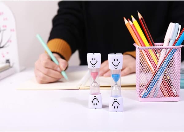 3 minuters sandtimer set för tandborstning, 6-pack färgglada leende timglas
