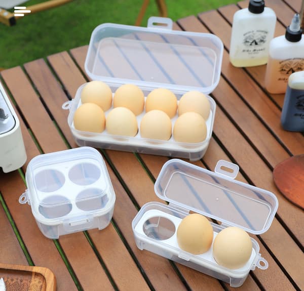 Støtsikker Eggboks for 8 Egg - Eggeholder Plast Mat Oppbevaringsboks Organizer Preservering for Egg