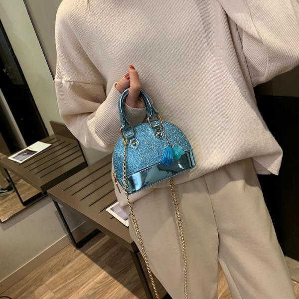 Piger Glitter Pung Prinsesse Lille Crossbody Fashion Tegnebog, BLÅ