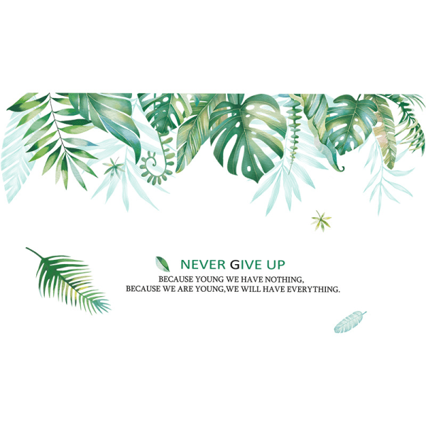 1 st Tropical Plant Väggdekal Avtagbara klistermärken Dekor DIY Green