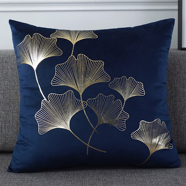 Set med 5 putetrekk 45x45cm Ginkgo-blader mønster dekorative putetrekk