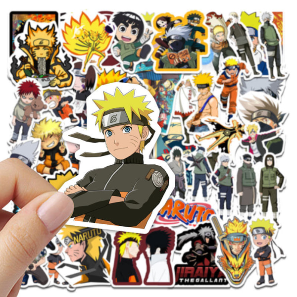 50-pakning Naruto-klistremerker, vanntette vinyl-klistremerker for tegnefilm, vannflaske, bagasje, sykkel, bil