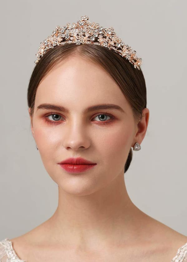 Rosegull Bryllups Tiara for Kvinner og Jenter - Pageant Tiara Hodebånd