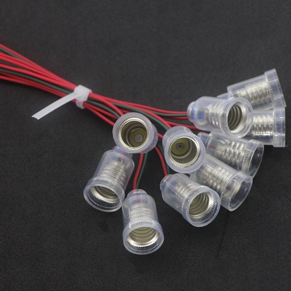 10 st E10 Lampfot LED Skruvmontering Små Glödlampshållare Ljussockel med Kabel för Experiment Krets Hem Elektriska Testtillbehör