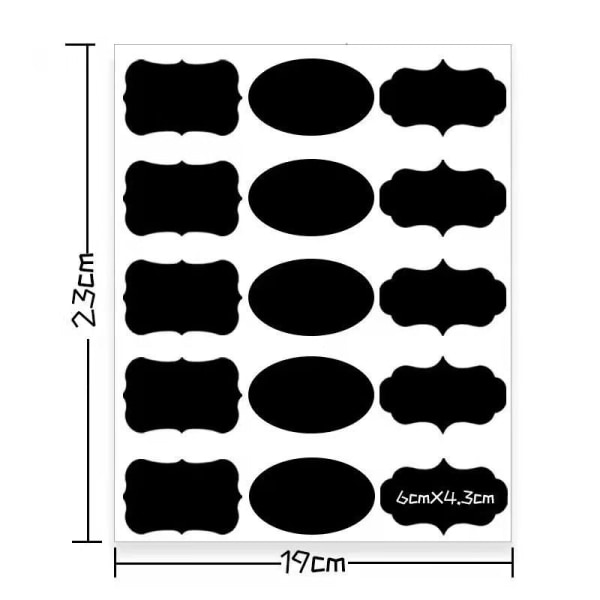 30 stk. gjenbrukbare, avtakbare, vanntett tavleetiketter i PVC for plast- og glassflasker