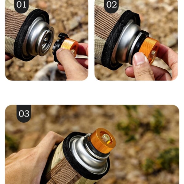 2PCS Gasflaska Adapter Överföringsmunstycke Anslutning för Spisbrännare