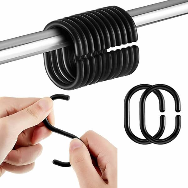 24-pack duschdraperiringar C-ringar krokar i badrummet 24-pack